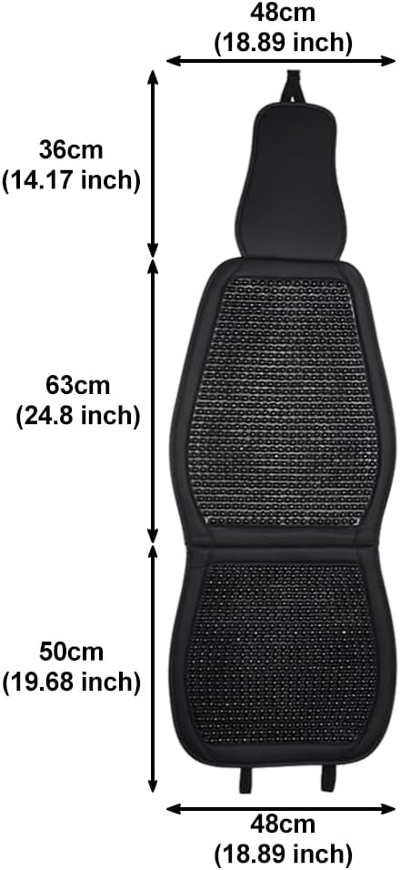 Blueshyhall Cooling Wooden Beaded Car Seat Cover Comfortable Massage Support Cushion for SUV Auto Office Home Seat Chair Black, 1 Pcs