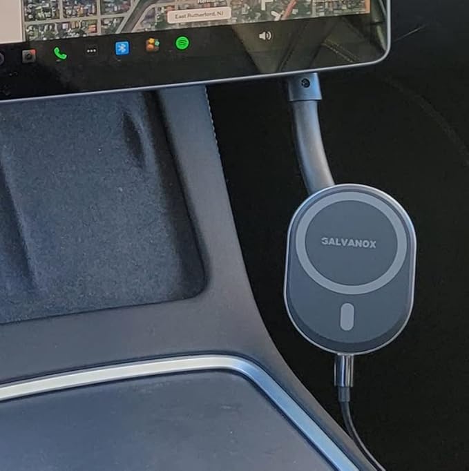 GALVANOX Phone Holder for Tesla Model 3 / Model Y - Magnetic Car Mount with Wireless Charging (Compatible with MagSafe)