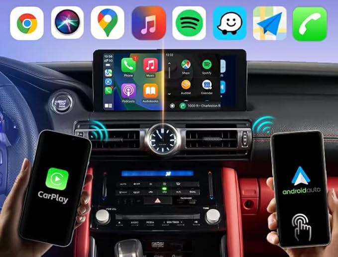 Mini Wireless CarPlay and AndroidAuto Adapter for iPhone and Android Phones. Easy Setup to Convert Your Wired Apple CarPlay or Android Auto-Equipped car to Wireless Bluetooth.