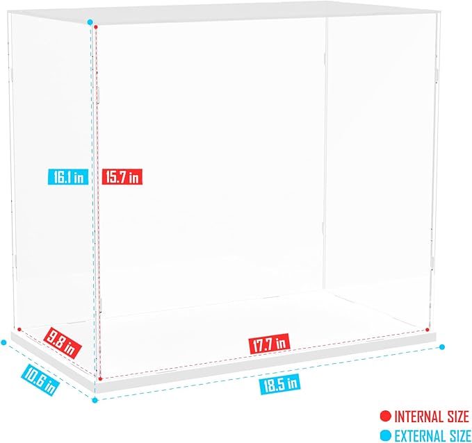 Choowin Acrylic Display Case for Lego One Piece The Going Merry Pirate Ship 75639 for Lego Display Thickened Clear Acrylic Display Cases for Collectibles Assemble Dustproof Display Box(White Base)