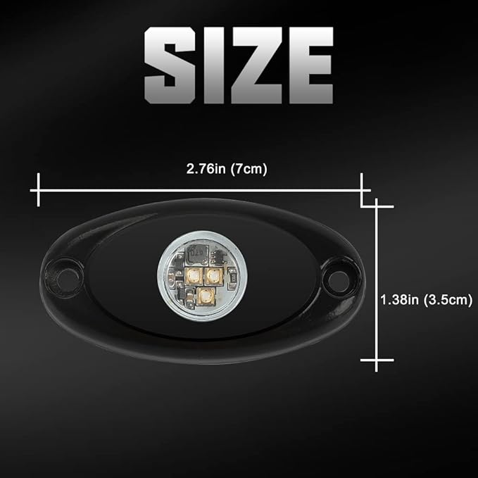 SUNPIE 12 Pods White Rock Lights – Quick Connect, 3 High Power Chips, 4M Extension Wires, Mounting Pads Included, 6000K Pure White, IP67 Waterproof, Fits Trucks, SUV, ATV, UTV, Trailer