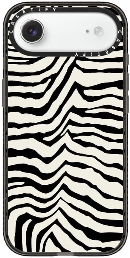 CASETiFY Impact iPhone Air Case [Slim/Compatible with Magsafe / 8.2 ft. 4X Military Grade Drop Protection] - Zebra Stripe- Back to Black - Clear Black