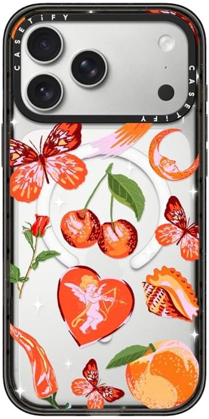 CASETiFY Impact iPhone 17 Pro Max Case [Slim/Compatible with Magsafe / 8.2 ft. 4X Military Grade Drop Protection] - Romantic - Clear Black
