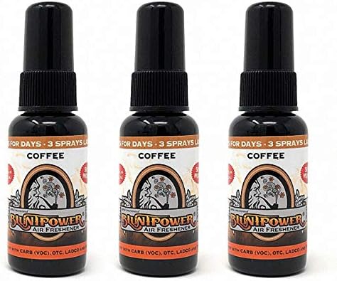 BluntPower (Coffee, 3 Pack) Concentrated Air Freshener - Premium Oil Based Air Freshener Spray For Home and Car - Long-Lasting Bathroom Spray, Car Freshener, & Odor Eliminator Spray