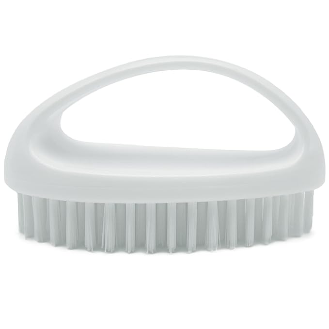 GKETN Hand and Nail Brush for Cleaning Fingernails Fingers Nylon Firm Stiff Bristles Heavy Duty Scrub Clean Brushes for Mechanics Gardeners, White, 1PC