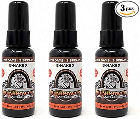 BluntPower (B-Naked, 3 Pack) Concentrated Air Freshener - Premium Oil Based Air Freshener Spray For Home and Car - Long-Lasting Bathroom Spray, Car Freshener, & Odor Eliminator Spray