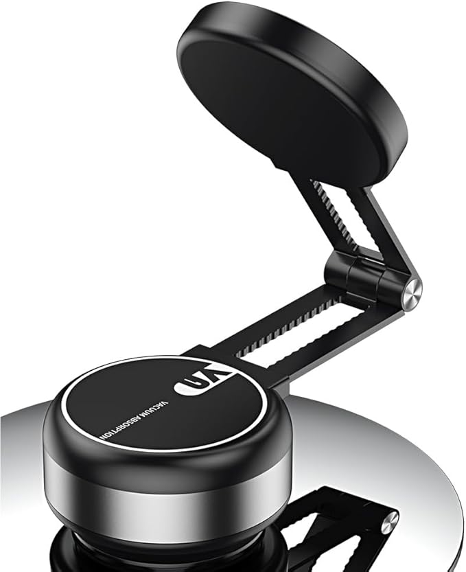 Magnetic Phone Holder,360° Rotatable Adjustable Foldable Electric Vacuum Suction Mount for Car/Gym/Mirror