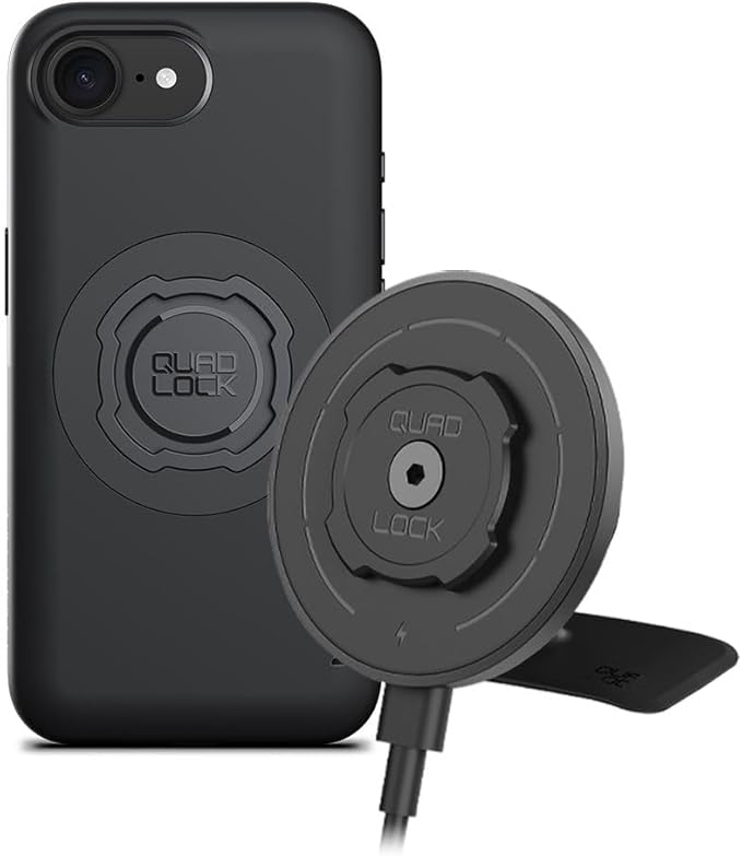 Quad Lock Adhesive Dashboard/Console Car Phone Holder Kit with MAG Wireless Charging Head V2 and MAG Phone Case for iPhone 17e