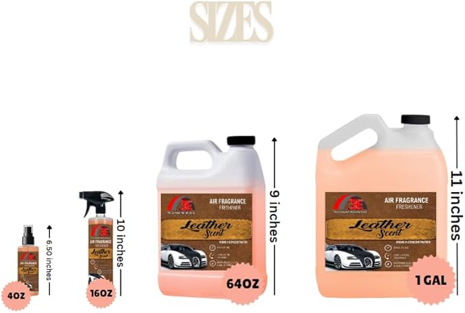 Leather Scent Air Freshener & Odor Eliminator, Premium Long-Lasting Fresh Leather Smell for Cars, Trucks, SUVs, RVs & More, Nonstaining - 16 fl oz