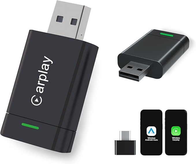 2026 Upgraded Wireless CarPlay Adapter for iPhone – Mini Wired to Wireless Dongle, Fast 5.8GHz WiFi & Bluetooth Connection, Plug & Play, Universal for OEM Wired CarPlay Cars