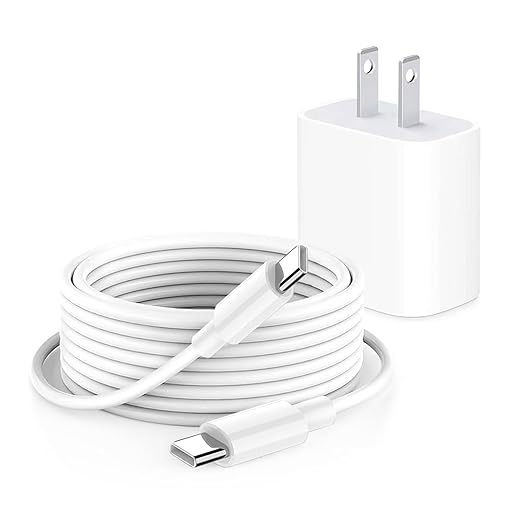 CYQAPC 10FT 30W USB Type C Fast Wall Charger Block for iPhone 16e 16 15 Pro Max, AirPods 4 4th Wall Plug Cube Brick iPad Pro 13/12.9 in, iPad Air 13 iPad 10th Generation,USB C to USB C Charging Cable
