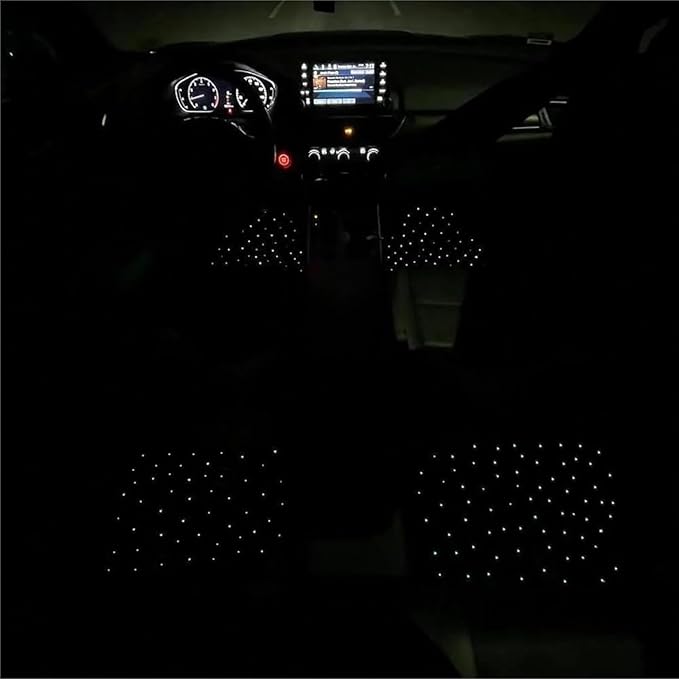 Starlight LED Car Floor Mats with Wireless Ambient Lighting – Waterproof Universal Fit Car Floor Mats with Lights for Cars, SUVs & Trucks – App & Remote Control RGB Fiber Optic, Anti-Slip Design