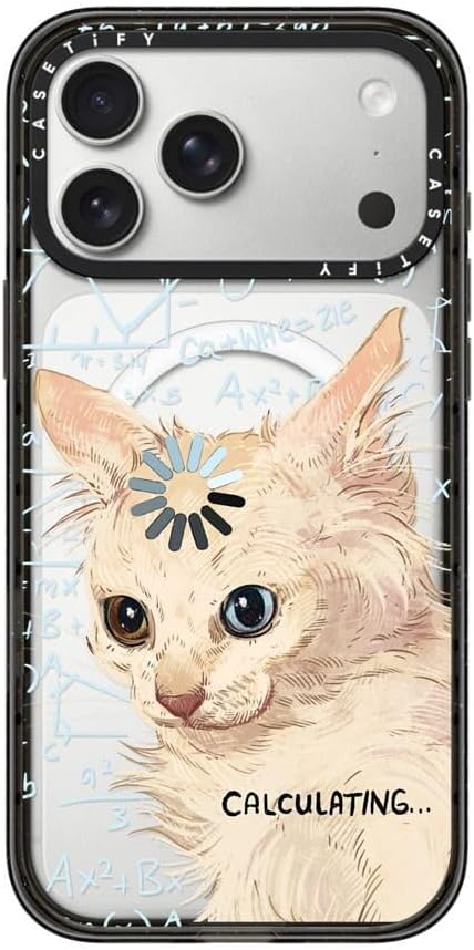 CASETiFY Impact iPhone 17 Pro Max Case [Slim/Compatible with Magsafe / 8.2 ft. 4X Military Grade Drop Protection] - Calculating... - Clear Black
