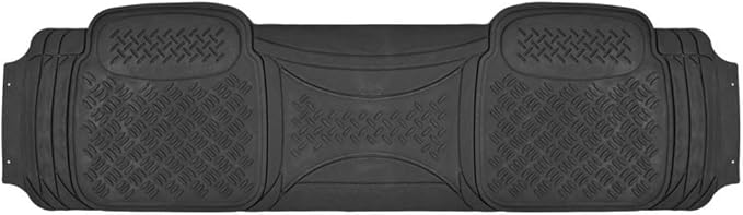 BDK Heavy Duty Diamond Complementary Rubber Rear Floor Mats Liners, All Weather Protection, Designed for Trucks Cars Sedan SUV