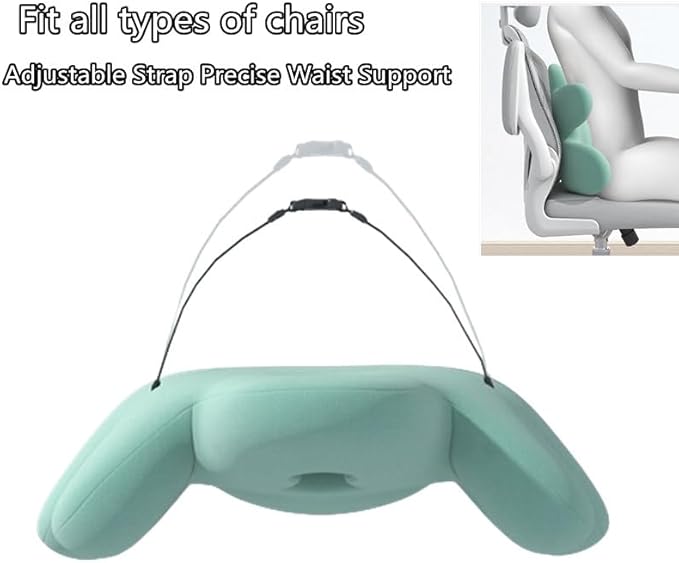 Lumbar Support Pillow for Office Chair, Back Pillow Lumbar Support for Car, Chair, Sofa - Improve Lower Back Pain Relief & Sitting Posture, Memory Foam Back Cushion for Long Sitting (Pink)