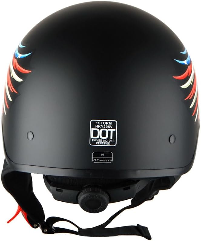 1Storm Motorcycle Half Face Helmet Mopeds Scooter Pilot with Retractable Inner Smoked Visor