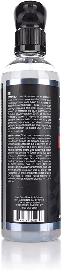 P & S Professional Detail Products Defender SiO2 Protectant Coating Topper & Standalone Sealant High-Gloss, Slick Finish Easy Spray & Wipe Renny Doyle Double Black - 16 oz Spray