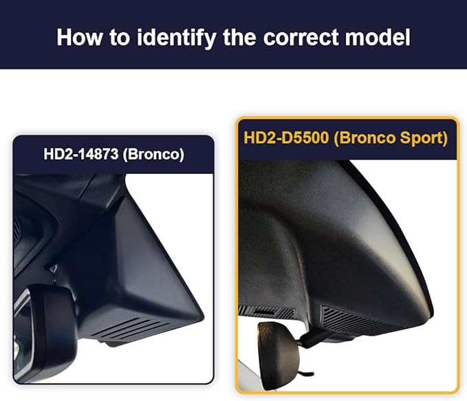 Fitcamx 4K Dash Cam Suitable for Ford Bronco Sport 2021-2025 (HD2-D5500), 5 Pin Plug, OEM Factory Look, UHD 2160P Video, Built-in WiFi & APP, Loop Recording G-Sensor, Plug & Play, 64GB Card