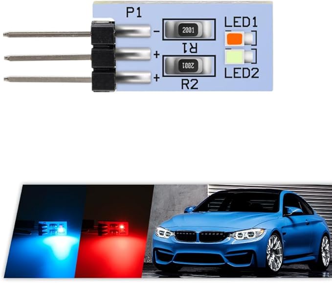 NJSBYL LED Interior Instrument Panel Circuit Board for B-MW 2 3 4 Series X1 X2 I3 M2 M3 M4 Pre-LCI Ambient Lighting Module Dashboard Storage Tray Atmosphere Lamp Blue-Red Replacement