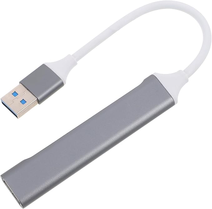 USB Multi-Port Hub Expander with 4 USB 3.0 Ports for Desktop and Laptop Dark Gray Compatible with Keyboard Mouse and Gaming Accessories for Car and Office Use