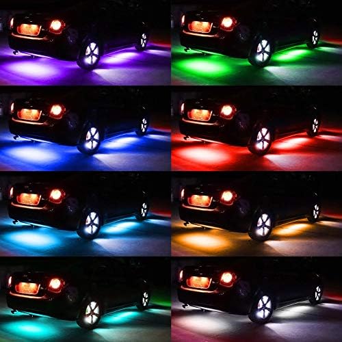 Dream Color Underglow Lights, Exterior LED Light Kits 4pcs (2 x 59inch+2 x 35inch) With App Control, Sync to Music for Cars, SUVs, Trucks - DC12V