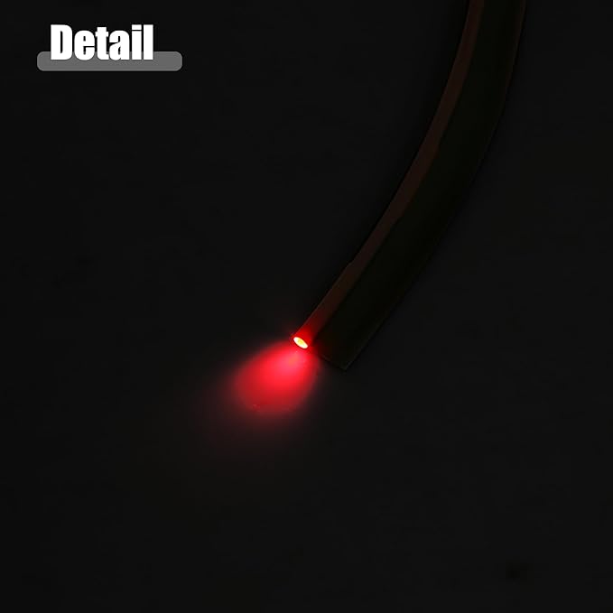 ACROPIX 3mm 0.12" 2.5m 8.20ft Universal Skirt Side Glow Optic Fiber Cable Car Light Decoration Black - Pack of 1