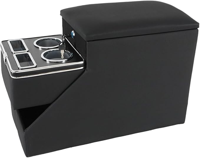 time secret Universal Center Console Between Seat for Minivans, SUVs, Middle Van Console Floor Console Organizer Storage Box (with Locking Design)