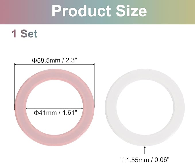 uxcell Magnetic Adapter Ring, 2Pcs Magnetic Sticker Ring ABS Universal Magnet Wireless Charging Conversion Kit for Mobile Phone Case Wireless Charger, Pink, White