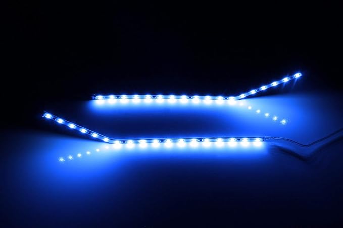 iJDMTOY Ultra Blue LED Background Illumination Kit Compatible with 2017-2021 Ford F250 F350 F450 Super Duty Side Fender Chrome Emblem