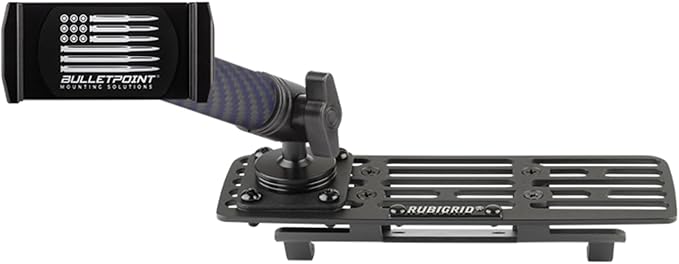 Bulletpoint Metal Dash Mount Cell Phone Holder Compatible with 2013-2018 RAM Truck & 2019+ RAM 1500 Classic (RubiGrid Spring-Loaded)