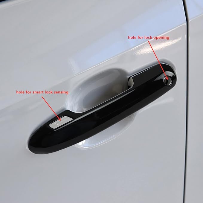 Exterior Door Handle Cover Compatible for 2019-2022 2023 2024 2025 Toyota Rav4 Accessories for Highlander 2024 2023 2022-2020 Handle Protectors with 4 Holes fo Auto Sensors (Glossy Black)