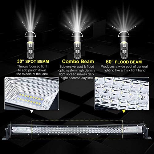 AUXTINGS 32 inch 405W LED Light Bar Triple Row Spot Flood Beam Work Light with Wiring Harness kit Switch for Trucks Tractor 4X4 Boat Off Road Auto Fog Driving Lamp 12V 24V Waterproof IP67