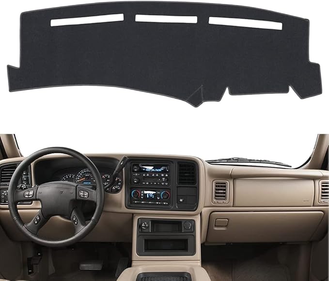 Dashboard Cover for Chevrolet Silverado 1500 2500 3500 1999-2006 Avalanche Chevy Tahoe Suburban GMC Sierra Yukon Dash Cover Mat(Premium Carpet, Gray)
