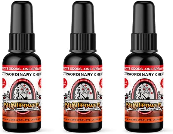 BluntPower (Extraordinary Cherry, 3 Pack) Concentrated Odor Eliminator and Diffuser Oil - Room Deodorizer, Odor Eliminator, and Smoke Eliminator Spray - Premium Oil Based Air Freshener & Odor Eliminator Spray