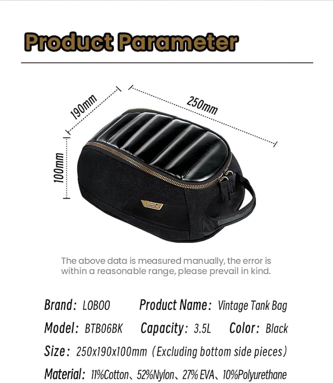 Loboo Motorcycle Tank Bag Expandable Motorcycle Bag, Magnetic Suction Quick Release ，Compatible With CFMOTO 400GT 450SR 450NK 650 GT 700CL-X 800MT 800NK