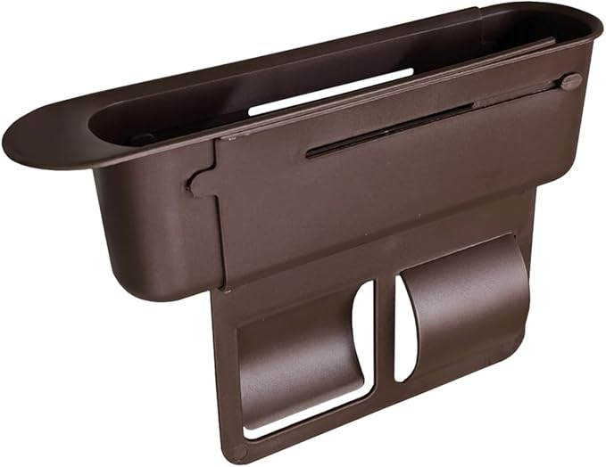 YoRise Car Seat Gap Filler, Multifunctional Car Seat Organizer, Phone Holder Between Seats & Console, Automotive Storage Box Accessories for Keys, Sunglasses, Cards, Phones (Brown)