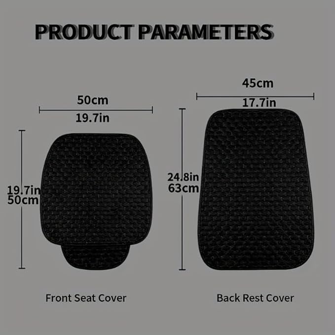 2pc Plush Front Seat Cushion with Back Support - Winter Warmth, Easy Installation, Polyester Fiber, Fits Most Vehicles, Beige (2pcs Front Row Gray)