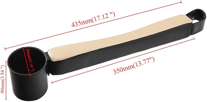 Supin 2 Prices Car Seat Gap Filler Pad PU Leather Console Side Pocket Organizer and one Cup for Cellphone Wallet Coin Key (Black+Beige)