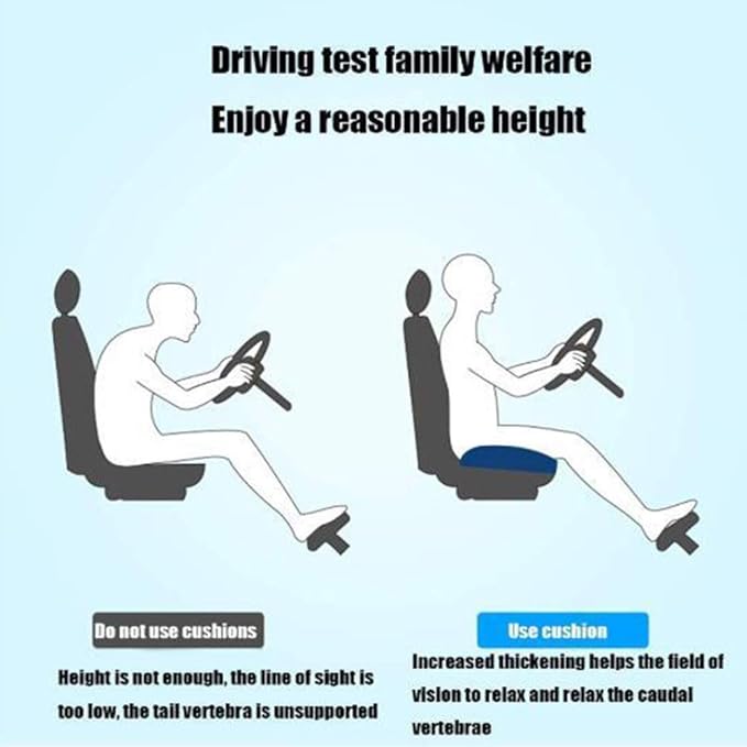 Srutirbo Car Booster Seat Cushion Heightening Height Boost Mat, Breathable Mesh Portable Car Seat Pad Angle Lift Seat for Car, Office,Home (Gray)