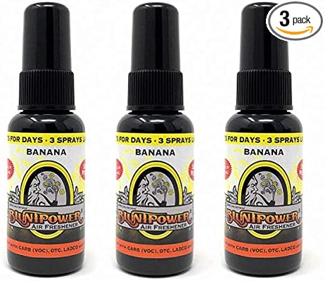 BluntPower (Banana, 3 Pack) Concentrated Air Freshener - Premium Oil Based Air Freshener Spray For Home and Car - Long-Lasting Bathroom Spray, Car Freshener, & Odor Eliminator Spray