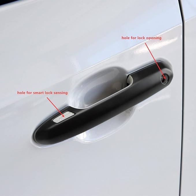 Exterior Door Handle Covers Compatible for 2019-2022 2023 2024 2025 Toyota Rav4 Accessories for Highlander 2024 2023 2022-2020 Handle Protectors with 4 Holes for Auto Sensors (Matte Black)