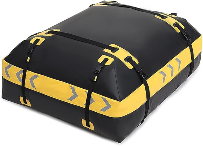 Car Roof Storage Bag for Jeep Compass S / 80th Anniversary/Longitude/Limited FWD 4x4, High Capacity Car Top Travel Bag Reflective Strips Safety Design Roof Bag