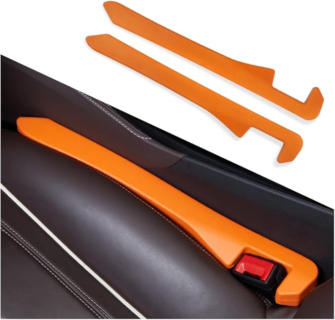 IHOTDER Super Flexible Car Seat Gap Filler,Durable Car Organizer Between Seats for Tightly Filling Seat Gaps,Universal CCar Side Seat Gap Filler CCar Accessories for Women & Men (Orange/2PCS)…
