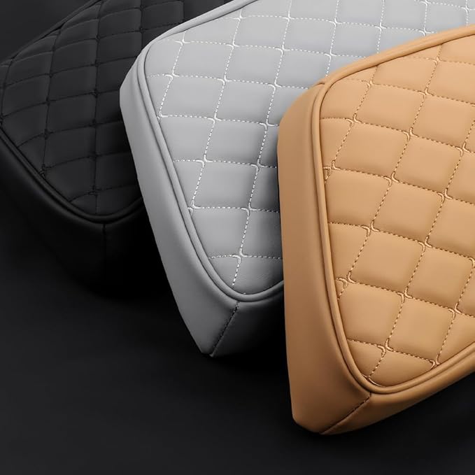 Car Armrest Cushion Cover Compatible with Kia EV6 2022-2026 Accessories, Leather Center Console Armrest Pad(Brown)