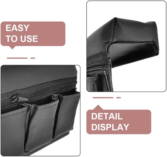 Armrest Pad Organizer, Car Storage Box Auto Side Door Armrest Pad Car Console Side Organizer Arm Rest for Accessory Universal s Leather