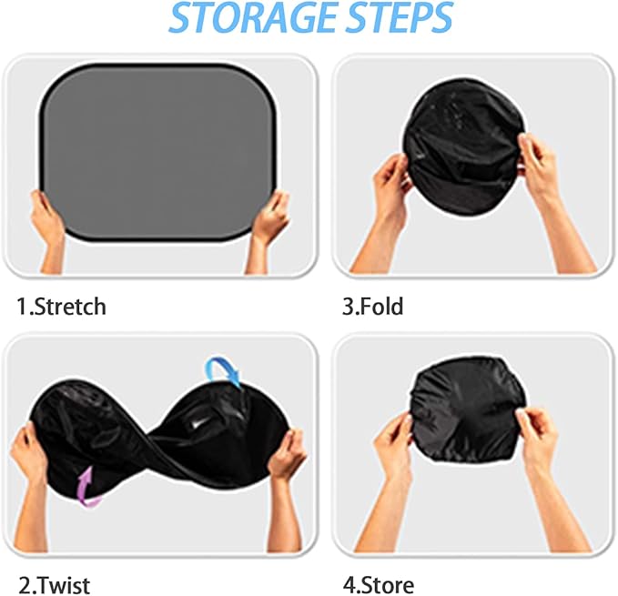 2 Pack Universal Window Shade, Cling Sunshade - Sun, Glare and UV Rays Protection for Your Child - Side Window Car Sun Shades, Blocks Over 98% of Harmful UV Rays (Small)