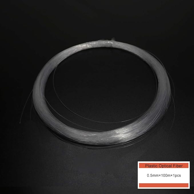 AZIMOM PMMA Plastic End Glow Fiber Optic Cable 0.5mm(0.02in) 100m(328ft)/Roll for Star Sky Ceiling All Kind Led Light Engine Driver Source