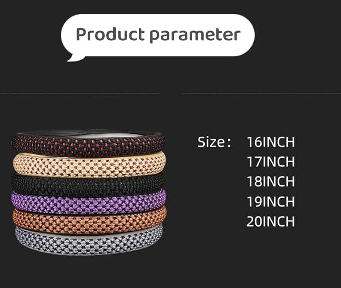 15”16”17“18“19”20 Inch Ice Silk Ventilation Multi-Style Comfy Grip Steering Wheel Cover for Truck, Bus, Big Rig Trucker,SUV， Anti-Slip Design 15-20 Inch (Gray, 18 inch)