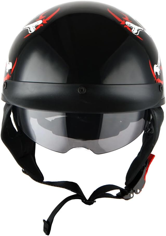 1Storm Motorcycle Half Face Helmet Mopeds Scooter Pilot with Retractable Inner Smoked Visor