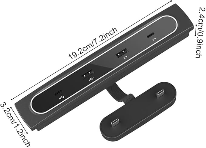 Car USB Hub,Multi-Functional USB Expander with LED Light for Car Vehicle Center Console